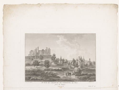 Gezicht op Verneuil-en-Halatte en het Château de Verneuil by François Denis Née