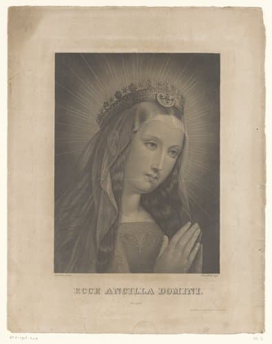 Maria in biddende houding