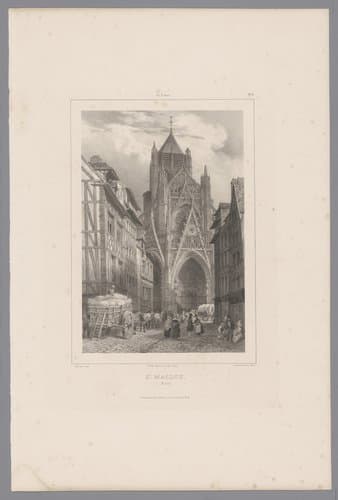 Zicht op de kerk van Saint-Maclou in Rouen by Isodore-Laurent Deroy