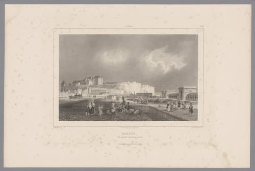 Zicht op de badgelegenheid van Dieppe by Isodore-Laurent Deroy