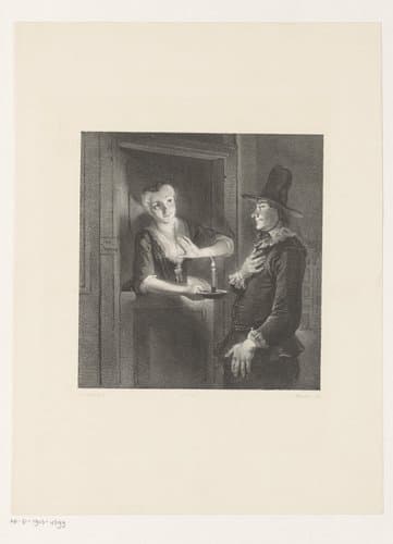 Man en vrouw bij een deur by Jan Mesker