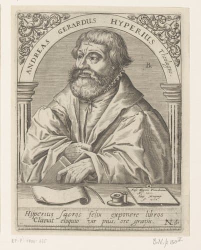 Serie portretten van vijftiende- en zestiende-eeuwse geleerden by Robert Boissard