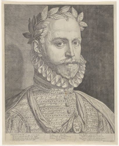 Portret van de dichter Jan Baptista van der Noot by Isaac Duchemin