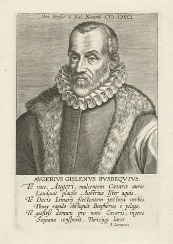 Portret van Ogier Ghislain de Busbecq by Philips Galle