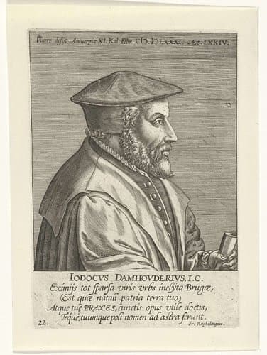 Portret van Joost de Damhouder by Philips Galle