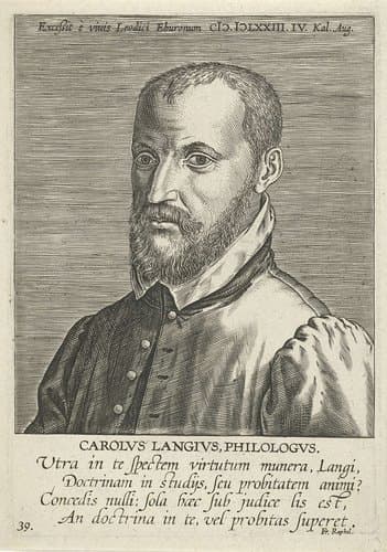 Portret van Charles de Langhe by Philips Galle