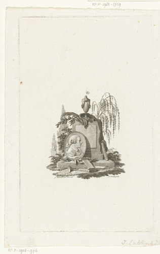 Graftombe met portret van Johannes Lublink de Jonge by Johannes Christiaan Bendorp