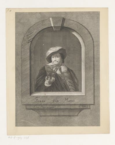 Portret van Frans van Mieris by Nicolaus Mettel