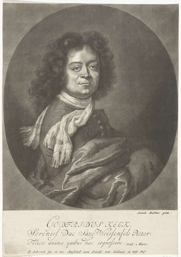 Portret van de hofschilder Gottfried Keck by Pieter Schenk (I)