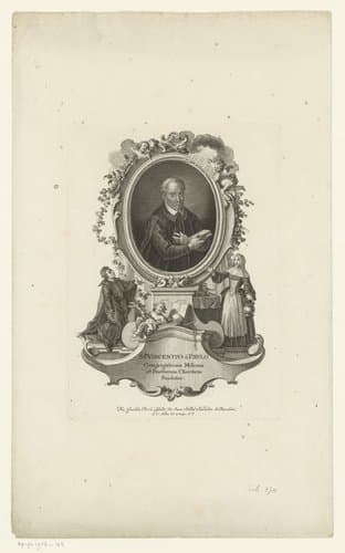 Portret van Vincent de Paul by Johann Esaias Nilson
