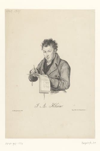 Portret van de schilder Johann Adam Klein by Daniel David Burgdorfer
