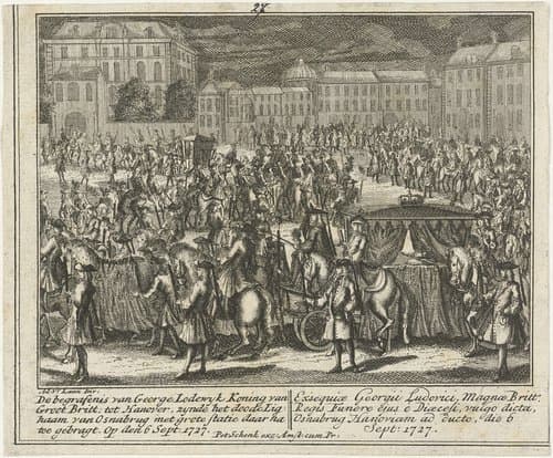 Lijkstatie van George I, koning van Engeland, 1727 by Leonard Schenk