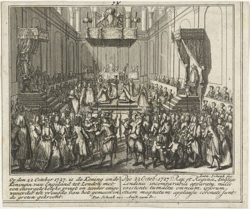 Kroning van George II by Leonard Schenk