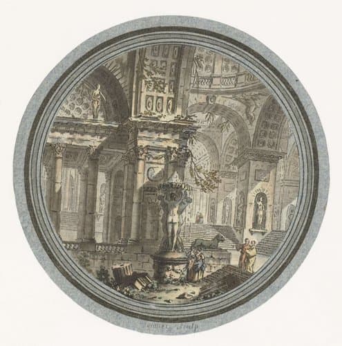 Ruïne van een Romeins gebouw by Jean François Janinet