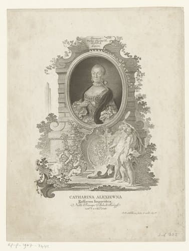 Portret van Catharina de Grote by Johann Esaias Nilson