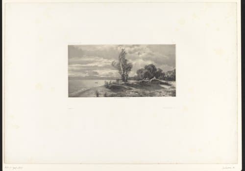 Berglandschap met boom aan de oever van een meer by Alexandre Calame