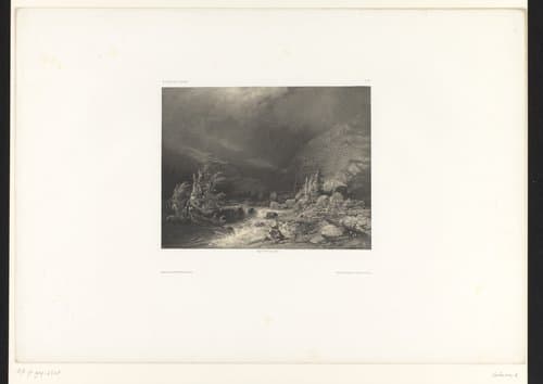 Berglandschap met beek en onweerslucht by Alexandre Calame