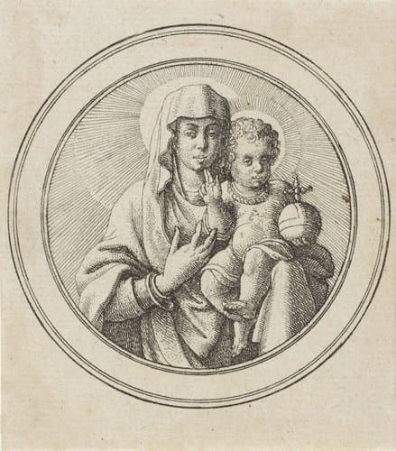 Maria met zegenend Christuskind by Wenceslaus Hollar