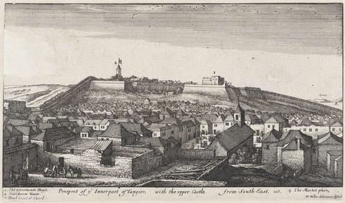 Gezicht op de binnenstad van Tanger by Wenceslaus Hollar