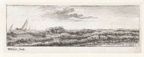 Zeegezicht vanaf de kust by Wenceslaus Hollar