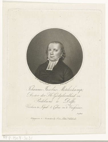 Portret van Johannes Jacobus Metelerkamp by Jan Willem Caspari
