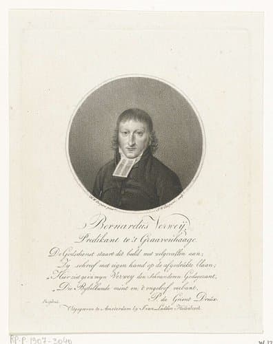 Portret van Bernardus Verwey by Jan Willem Caspari