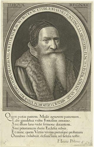 Portret van theoloog Johannes Fontanus op 71-jarige leeftijd by Willem Jacobsz Delff