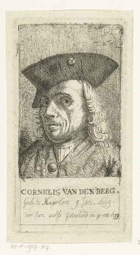 Zelfportret van kunstenaar Cornelis van den Berg by Cornelis van den Berg