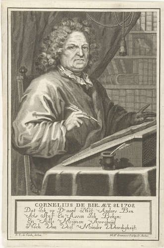 Portret van Cornelis de Bie op 81-jarige leeftijd