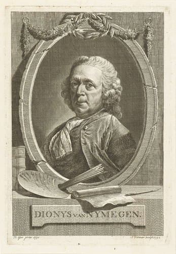 Portret van Dionys van Nijmegen in ovaal by Jan Jonas Ditmar