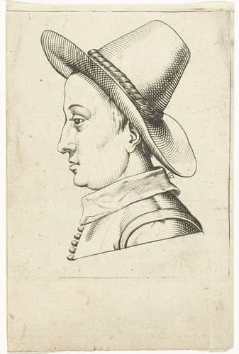 Studiekop van een man met hoed by Bartholomeus Willemsz. Dolendo