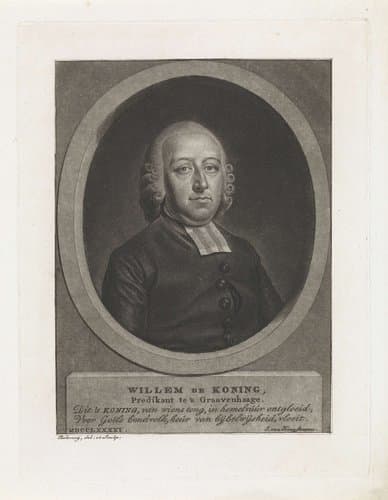 Portret van predikant Willem de Koning by Benjamin Samuel Bolomey