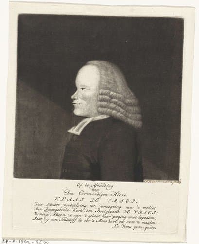 Portret van Klaas de Vries by Jan van Heyningen