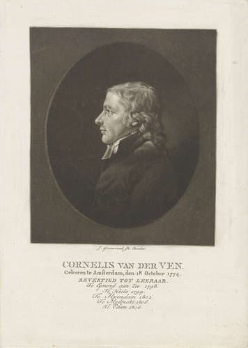 Portret van de predikant Cornelis van der Ven, in profiel by Charles Howard Hodges