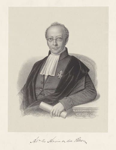 Portret van Abraham des Amorie van der Hoeven by Johann Peter Berghaus