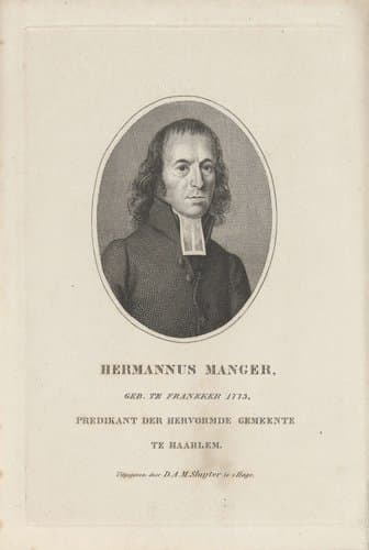 Portret van Hermannus Manger by Walraad Nieuwhoff