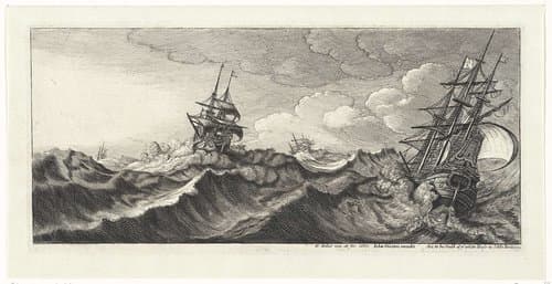 Zeestormen by Wenceslaus Hollar