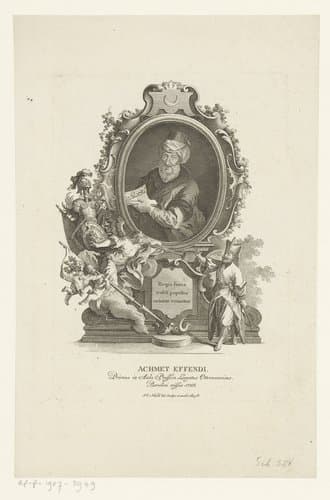 Portret van Ahmed İbrahim Resmî
