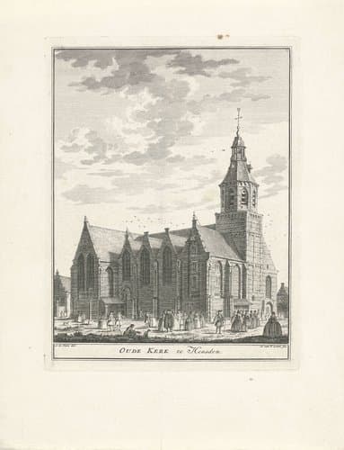 Gezicht op de Grote of Sint-Catharinakerk te Heusden by Adolf van der Laan