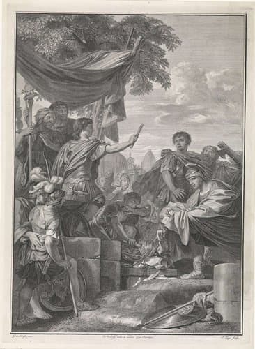 Pompeius laat de brieven van Marcus Peperna verbranden by Pieter Tanjé
