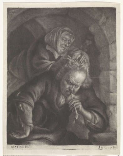 Een vrouw luist een man by Johannes de Groot (II)