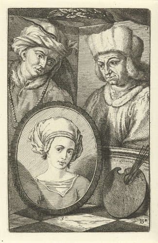 Portretten van Hubert, Jan en Margaretha van Eyck by Jan l'Admiral
