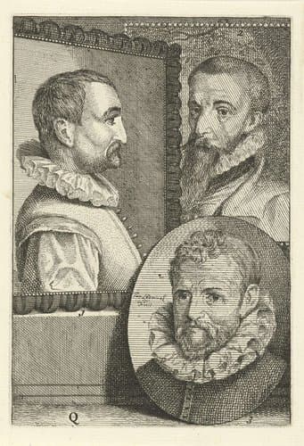 Portretten van Cornelis Visscher II, Christian van den Queborn en Gilles Mostaert