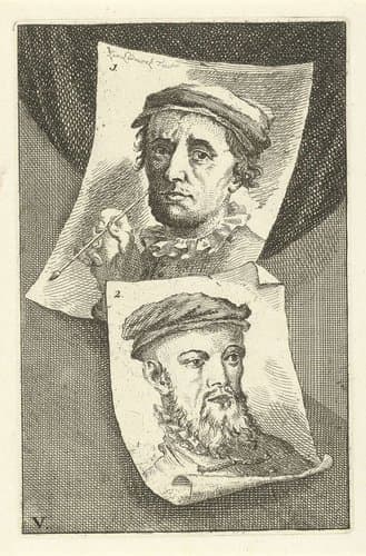 Portretten van Allaert Claesz en Barend Dircksz by Jan l'Admiral