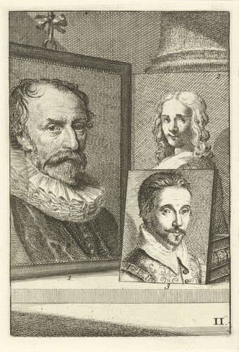 Portretten van Michiel Jansz. van Mierevelt, een niet geïdentificeerd persoon en Willem Jacobsz. Delff