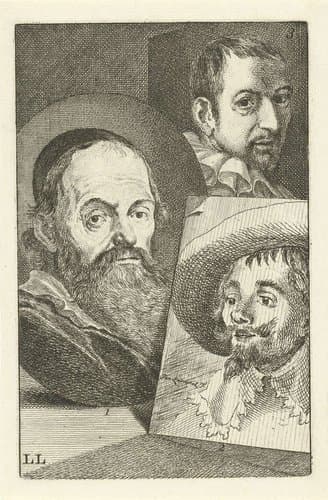 Portretten van Hendrick Goltzius, Hendrik Cornelisz Vroom en Cornelis Cornelisz. van Haarlem