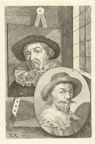 Portretten van David Vinckboons en Jacob van Mosscher by Jan l'Admiral