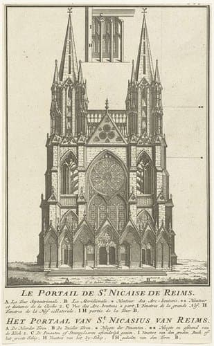 Westportaal van St. Nicaise in Reims by Frans de Bakker
