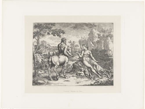 Ocyrhoë verteld haar vader Cheiron het lot van Aesculapius by Johannes Arnoldus Boland