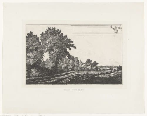 Landschap met bomen en weilanden by Johannes Arnoldus Boland